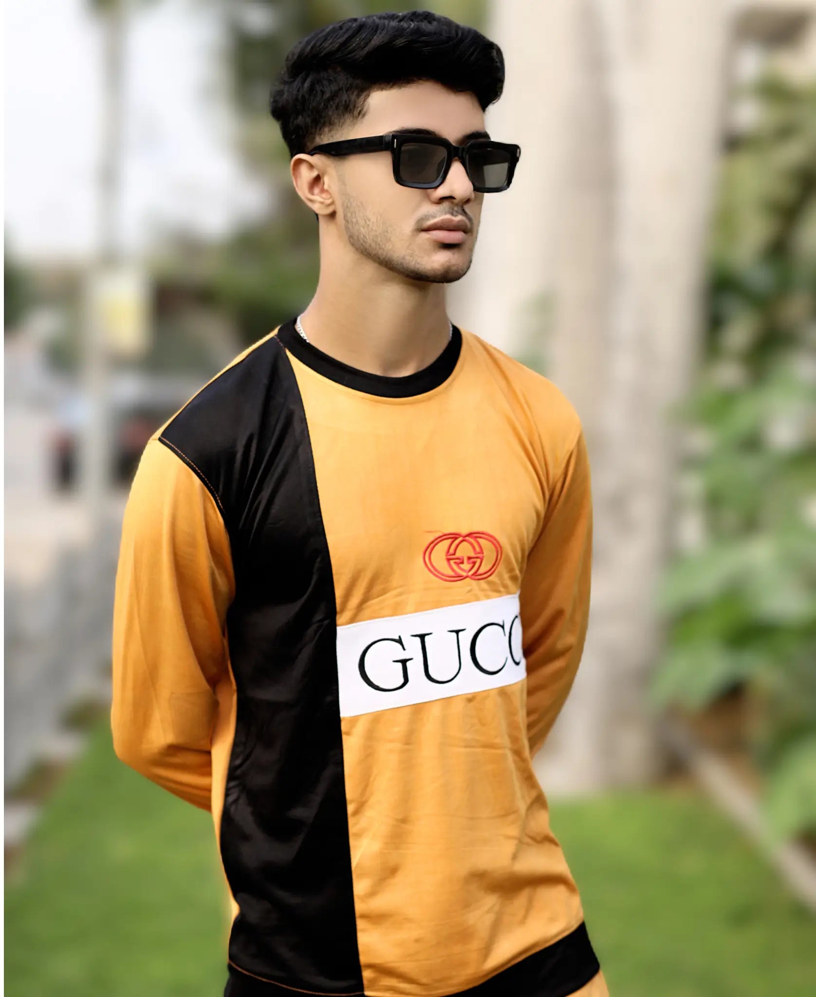 Gucci-Inspired Yellow-Black Winter Tracksuit