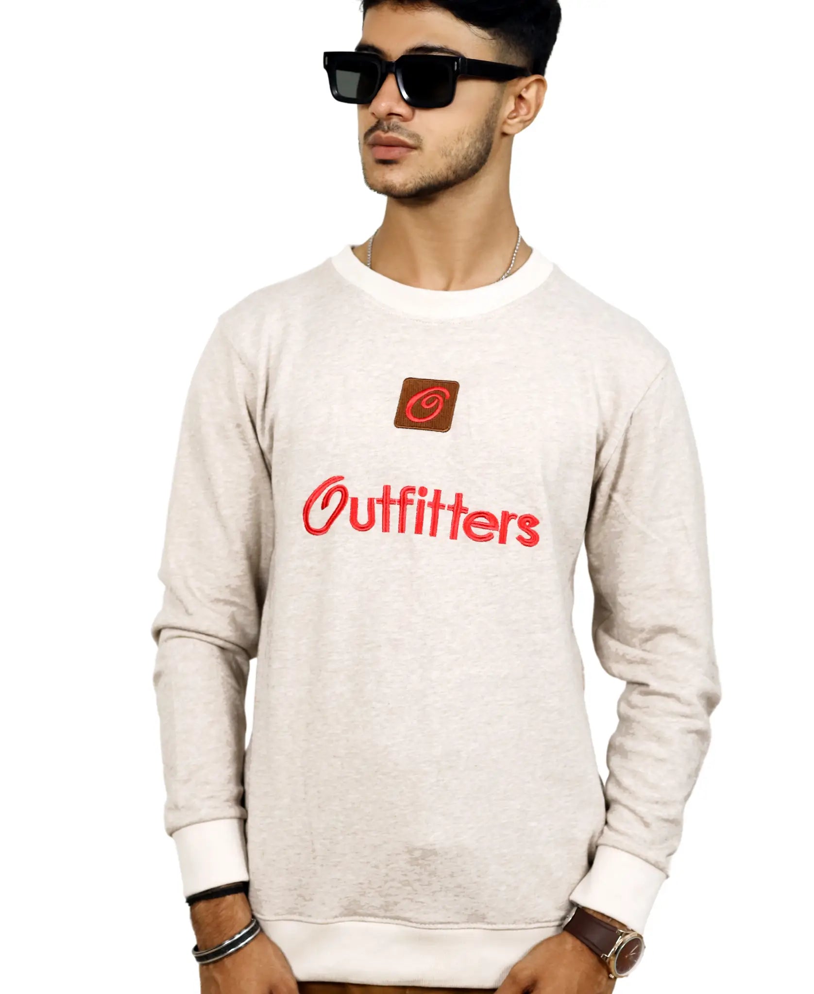 Men's Classic Heather Grey Sweatshirt with Bold Logo